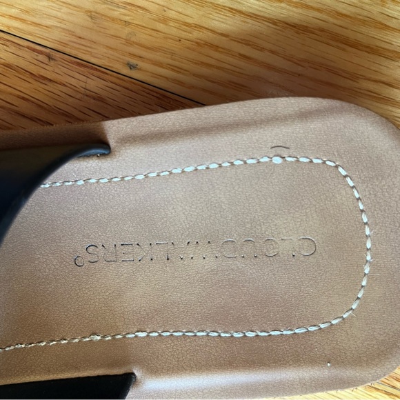 Cloudwalkers open-toe sandals with black leather buckle and raffia wood 8W wide - Picture 8 of 13